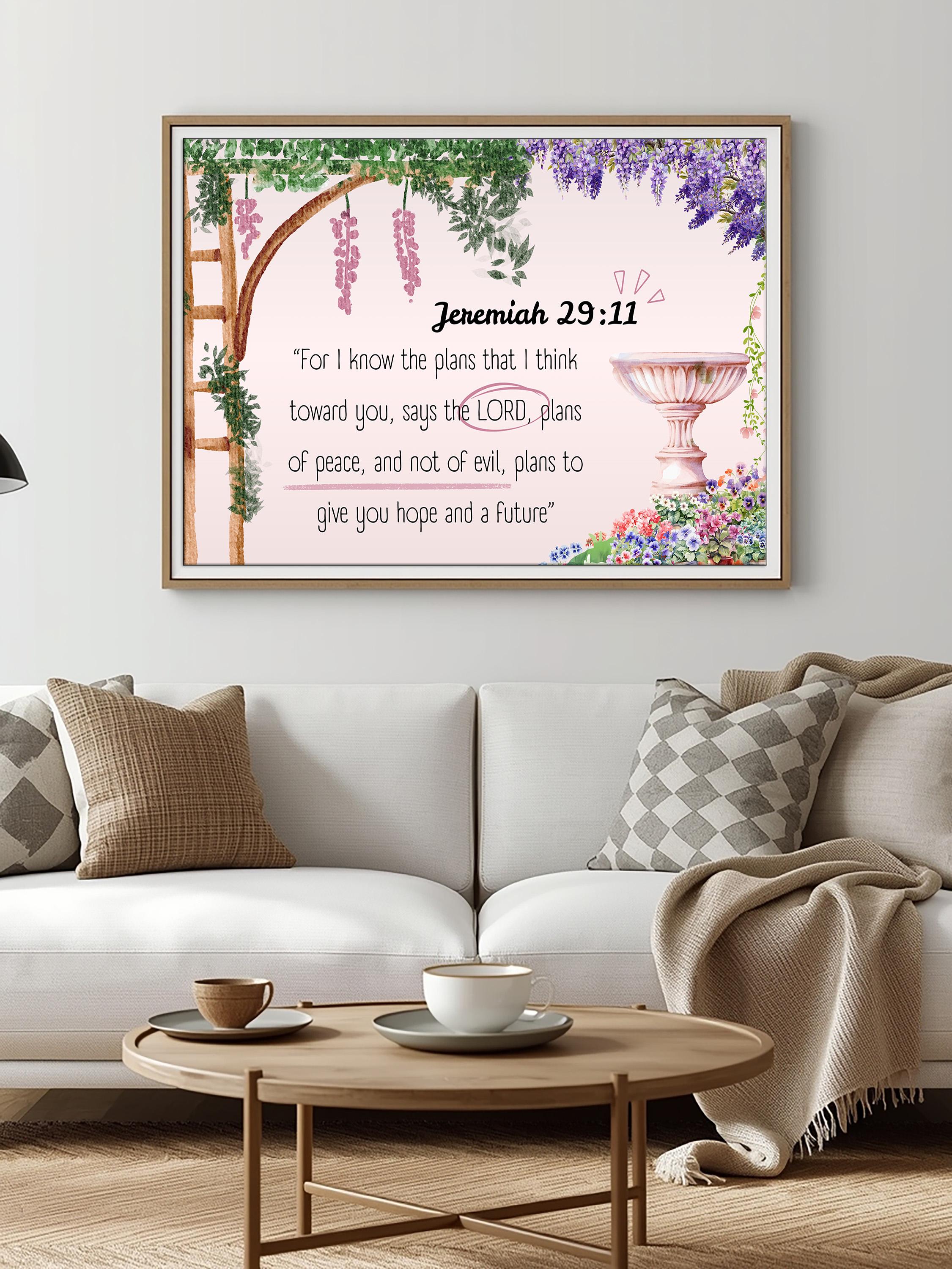 Jeremiah 29:11 Bible Verse Print, Christian Wall Art, Minimalist Faith ...
