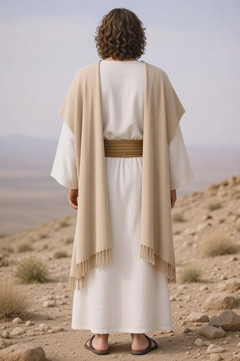 Men’s Biblical Jesus Robe Costume – White Polyester Christ Robe With ...