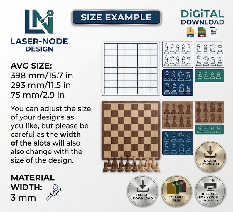 3D Chess Box Laser Cut File Wooden Board Storage SVG DXF - Etsy