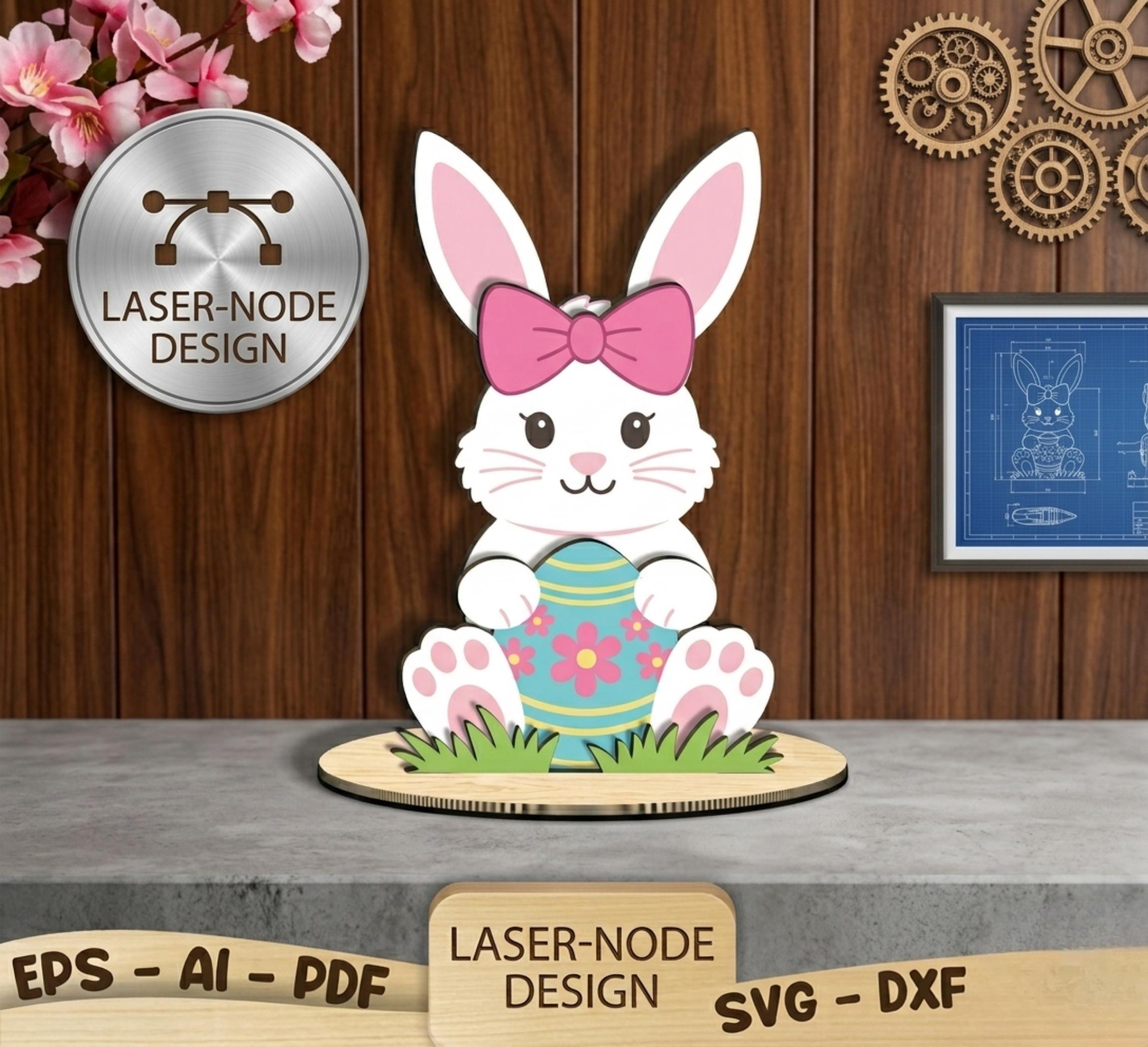 Easter Bunny Couple SVG Laser Cut Boy Girl Rabbit Shelf Sitter - Etsy