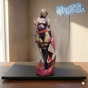 Marvel – Psylocke | Psionic Blade Assassin STL Statue | 3D Print Model | Digital STL File
