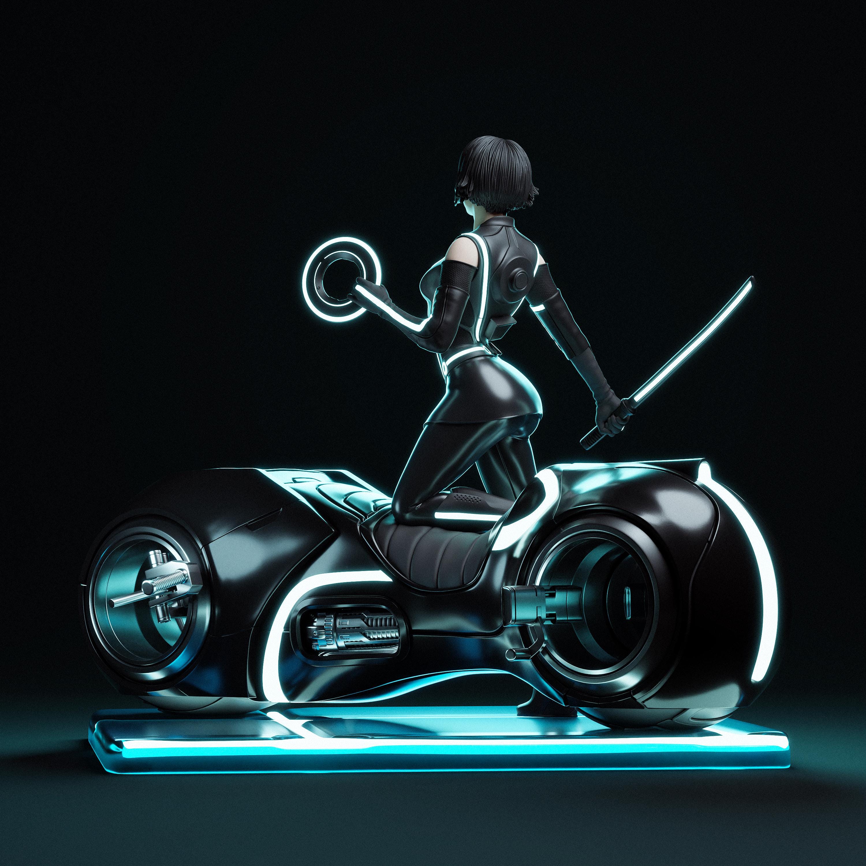 Tron – Quorra | Neon Ascension STL Statue | 3D Print Model | Digital ...