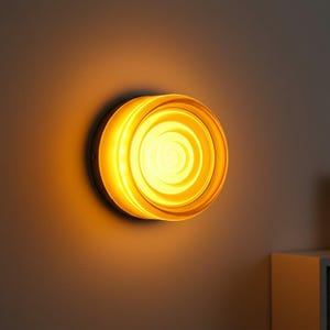 Aplique de pared LED escandinavo / luz redonda con diseño de gelatina / brillo ambiental