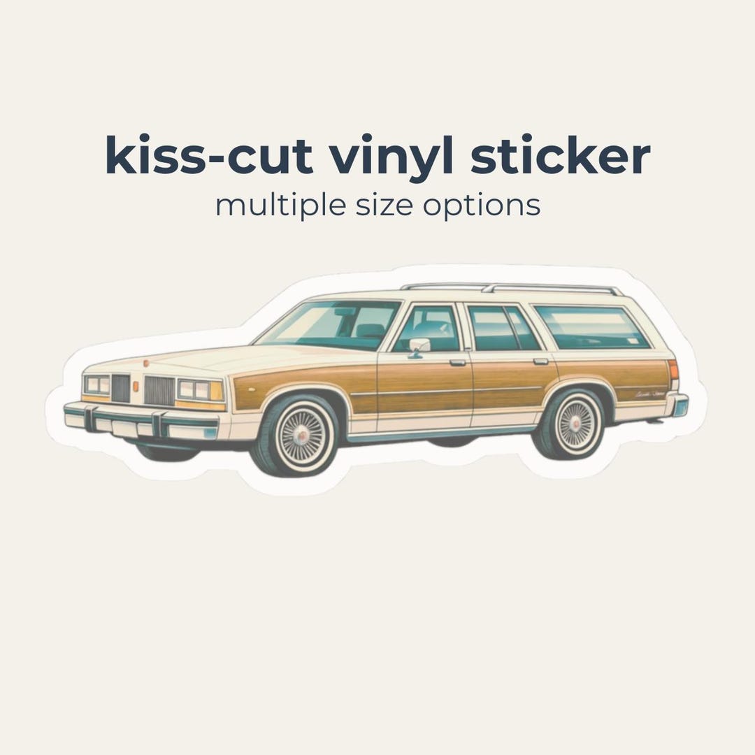 80s Wood Paneled Station Wagon Sticker | Retro Family Car Decal (kiss ...