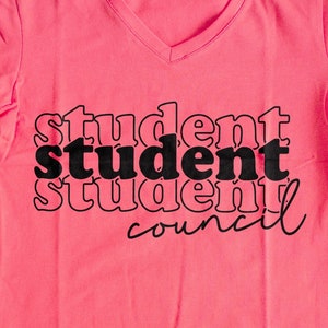 Stacked Student Council SVG | School Spirit Shirt | Student Council | DXF eps PNG | Cricut Cut File | Digital Download | High School | Stuco