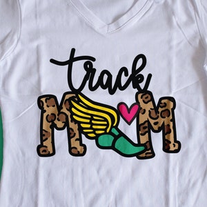 Track Mom SVG | Track and Field shirt | Cricut cut file | Sport Mom | DXF eps PNG | Leopard Animal Print | Instant Download | Sublimation