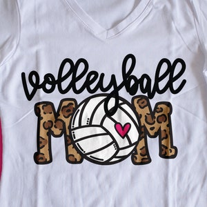 Volleyball Mom SVG | Volleyball t shirt | Cricut cut file | Sports Mom | Dtf eps PNG | Leopard Animal Print | Instant Download | Sublimation image 1