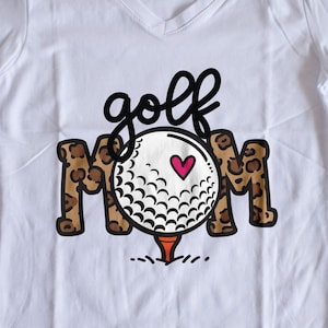 Golf Mom SVG | Camiseta de golfe | Arquivo de corte Cricut | Golf Mom | Dtf eps PNG | Estampa de leopardo | Download instantâneo | Arquivo de sublimação