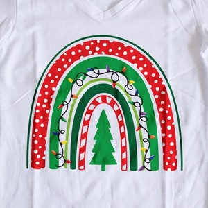 Arcobaleno di Natale svg / Buon Natale / Dtf eps PNG / Pois / Albero di Natale / Scarica / File di taglio Cricut / Luci di Natale svg