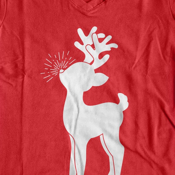 Rudolph Red Nosed Reindeer - PNG DXF SVG - Cut File Digital File T-Shirt Art Cricut Sublimation Download Cut File