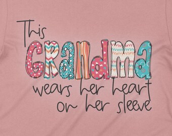 This Grandma Wears Her Heart on Her Sleeve | Grandma SVG | PNG DXF eps | Mother's Day Cut File | Sublimation png | Heart svg File | Leopard