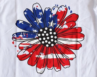 Stars and Stripes Daisy svg | Patriotic Flag | USA Cut File | Flower Flag | DXF eps PNG | Sublimation | July Fourth | 4th of July | America