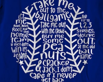 Take Me Out to the Ball Game | Baseball Mom | Baseball SVG | Baseball t Shirt | Cricut Cut File | Dtf eps PNG | T Ball | Softball | Teeball