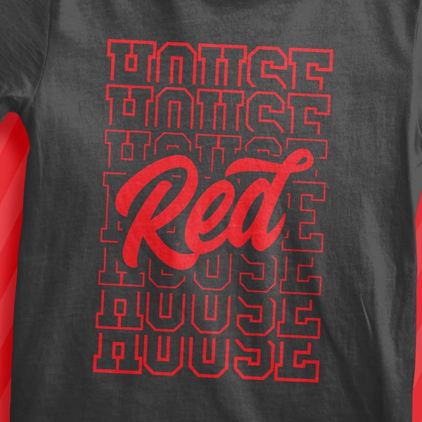 Stacked Red House Color | School Spirit | House Color SVG | PNG eps DXF | Cricut Cut File | Team Color | Silhouette | Teacher Shirt