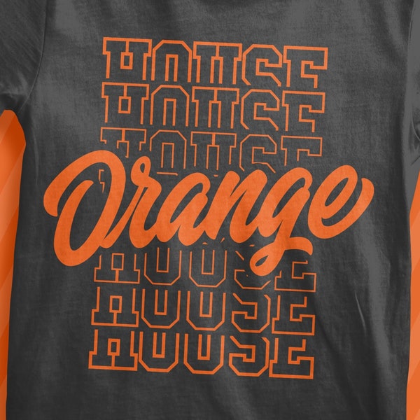 Stacked Orange House Color | School Spirit | House Color SVG | PNG eps DXF | Cricut Cut File | Team Color | Silhouette | Teacher Shirt