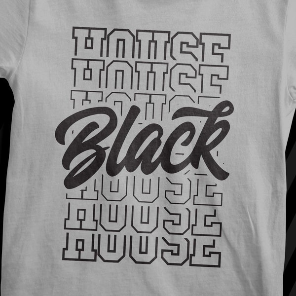 Stacked Black House Color | School Spirit | House Color SVG | PNG eps DXF | Cricut Cut File | Team Color | Silhouette | Teacher Shirt