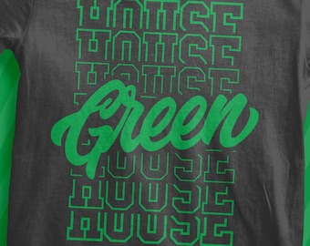 Stacked Green House Color | School Spirit | House Color SVG | PNG eps DXF | Cricut Cut File | Team Color | Silhouette | Teacher Shirt