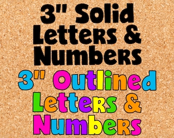 Chunky Bulletin Board Letters & Numbers | SVG PNG PDF | Classroom Letters | Teacher Resources | Print and Cut | Download | Cricut Cut Files