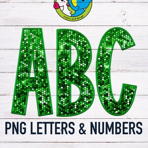 Letras de Brilho Bordado | Verde | PNG de Alta Resolução | Alpha Pack | Letras de Bordado Falso | Glitter Falso | Download | Conjunto de Alfabeto