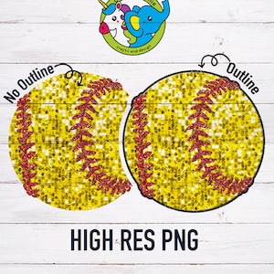 Faux Sequin Glitter Softball PNG | Sparkle Softball | T Ball | Ballpark shirt | Softball Mom | Download | Sublimation | DTF | High Res png