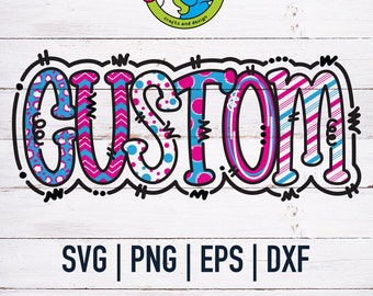 Custom Doodle Mascot SVG | Svg Cut File | School Mascot SVG | Download | Png Dxf Eps | Teacher Shirt | Sublimation | DTF Png | Team Name