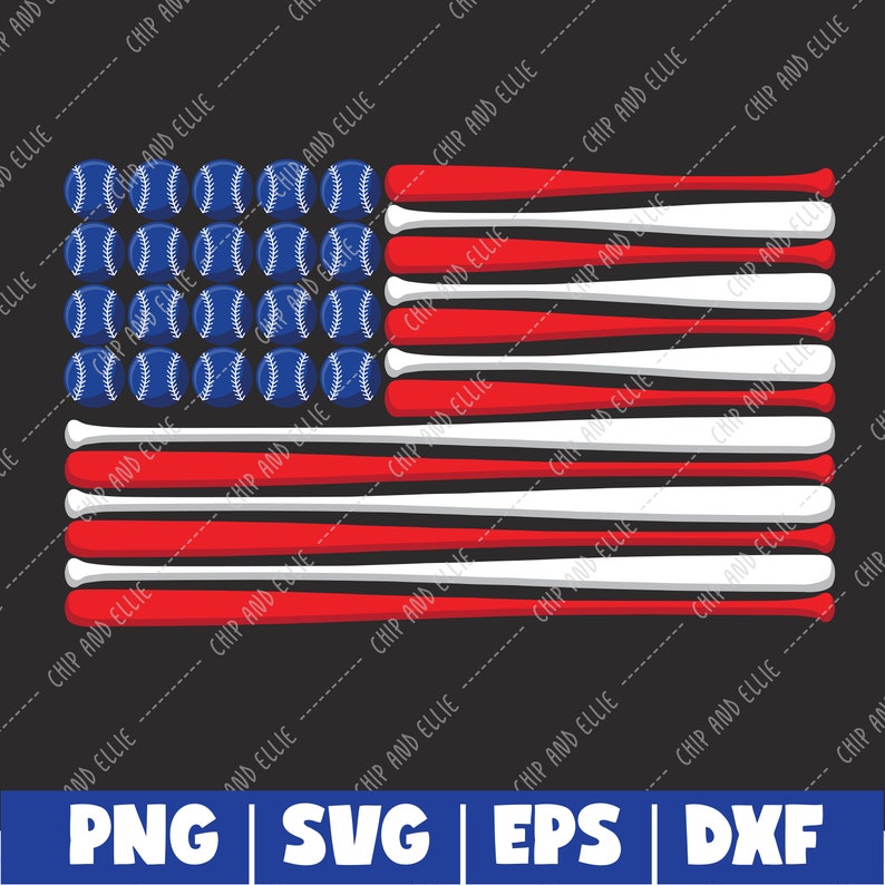 Baseball Bat American Flag PNG SVG DXF Cut File Digital Etsy