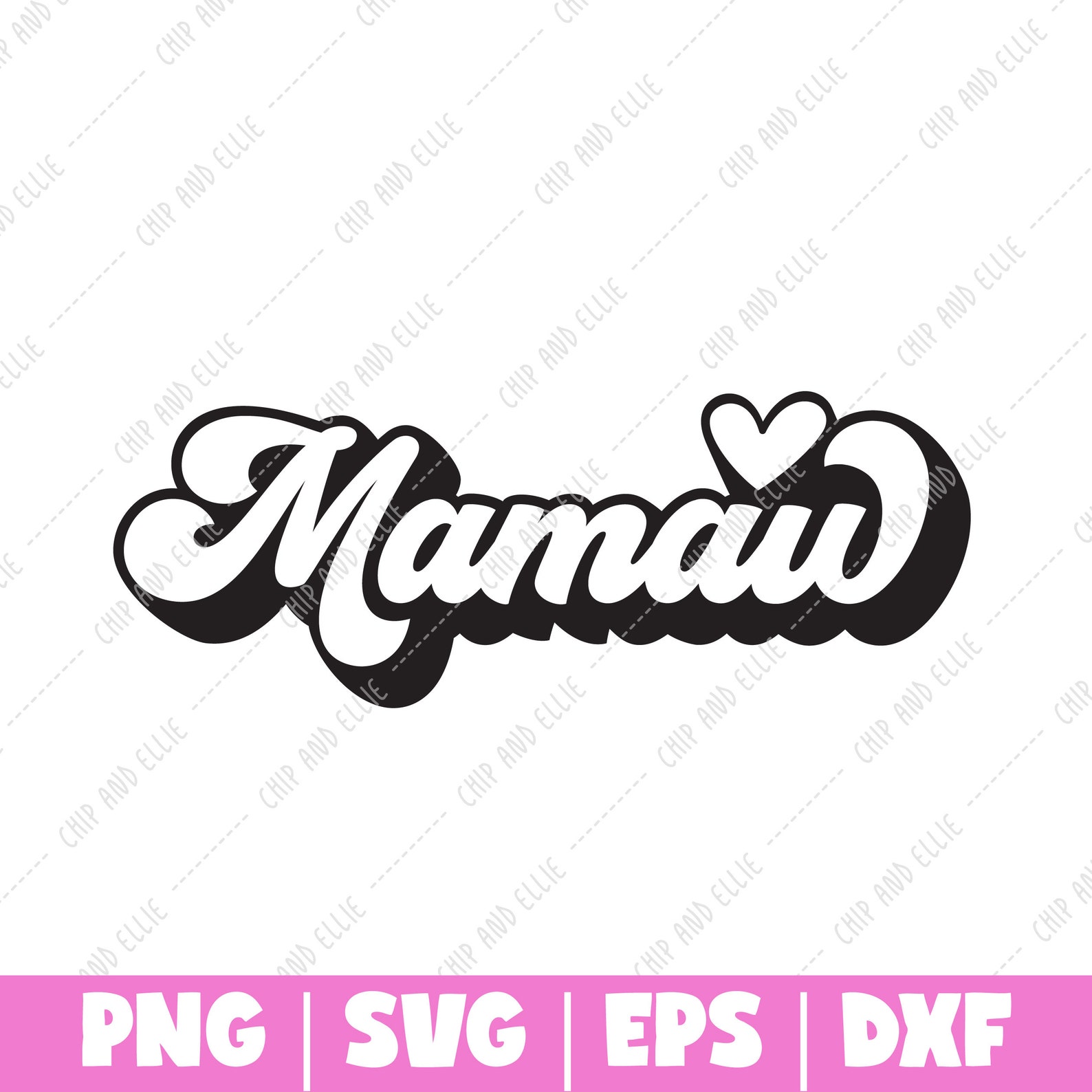 Mamaw Heart Script SVG Mamaw svg Instant Download PNG | Etsy