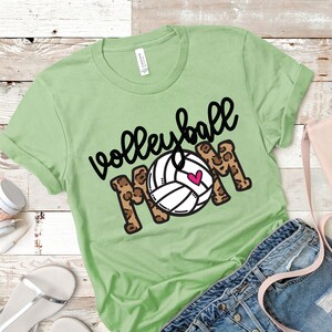 Volleyball Mom SVG | Volleyball t shirt | Cricut cut file | Sports Mom | Dtf eps PNG | Leopard Animal Print | Instant Download | Sublimation image 6