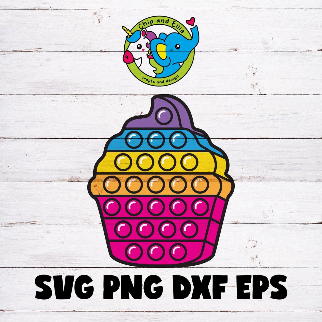 Cupcake Popper SVG PNG DXF Eps Fidget Toy Pop It Birthday Cricut Cut