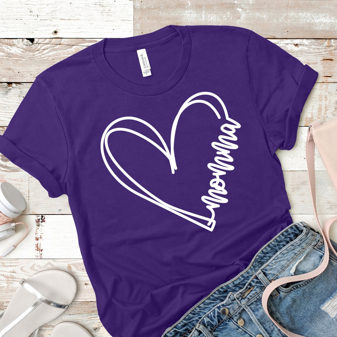 Momma Heart Line Cut File Heart SVG Instant Download PNG  Etsy