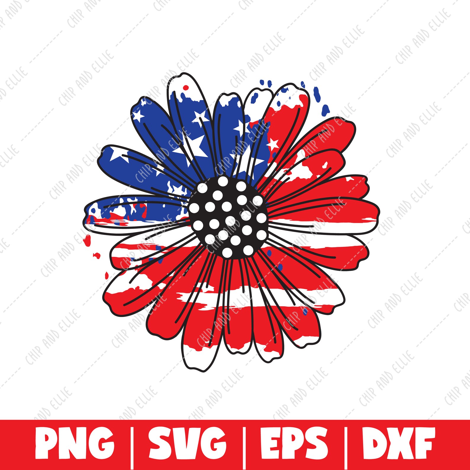 Stars and Stripes Daisy Svg Patriotic Flag USA Cut File - Etsy