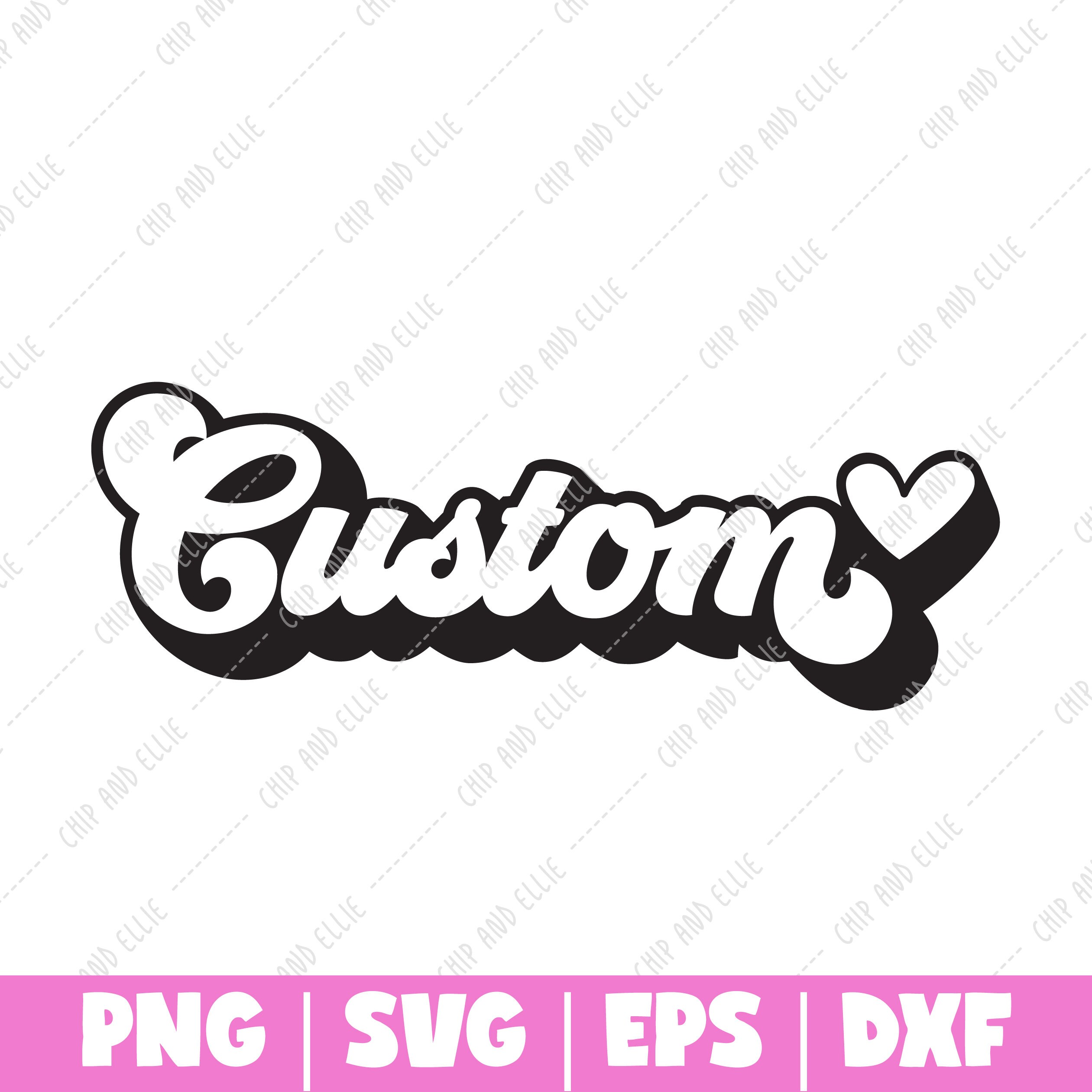 Custom Name with Heart Script SVG Instant Download PNG DXF | Etsy