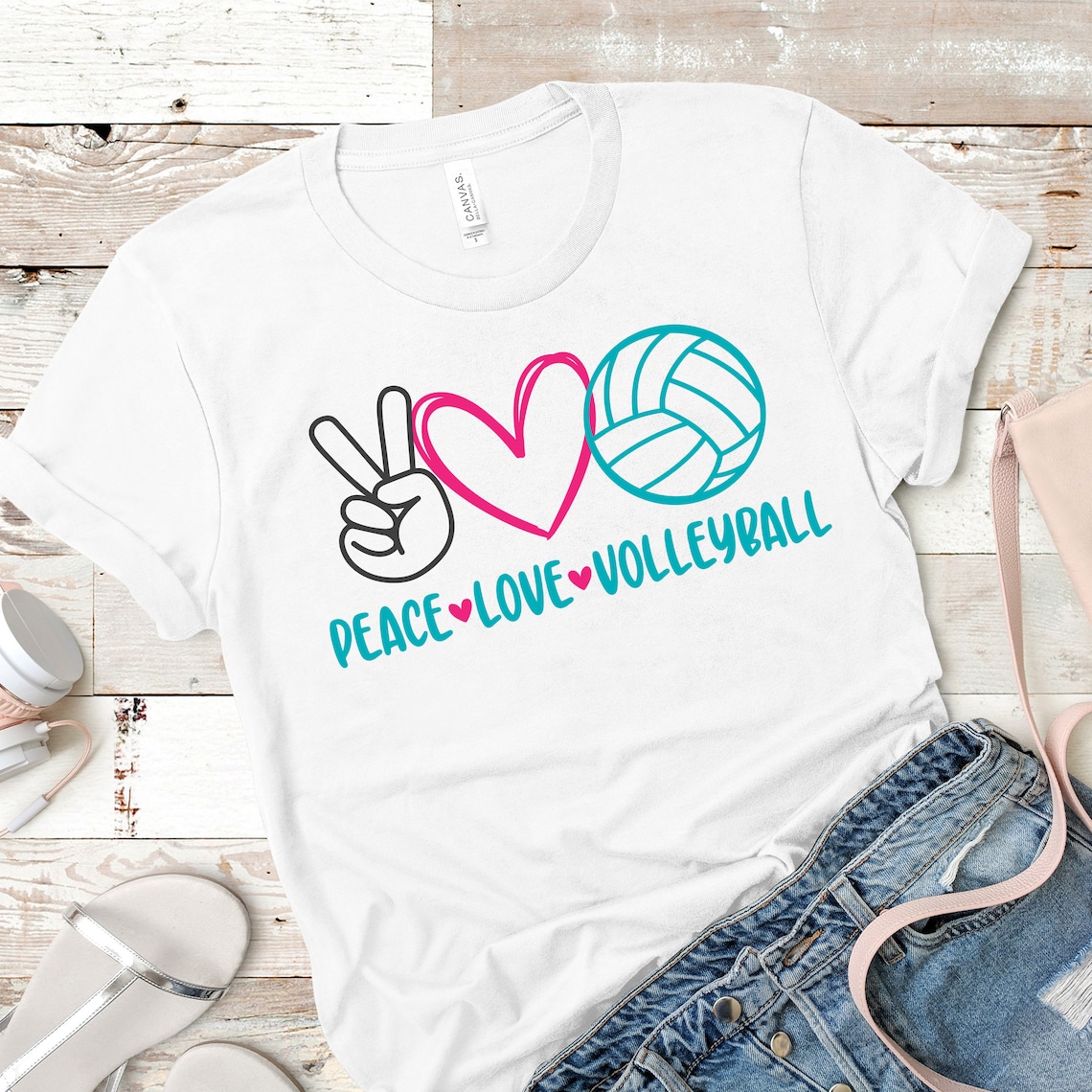 Download Peace Love Volleyball SVG Volleyball t shirt Cricut cut | Etsy