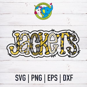 Doodle jassen SVG | Schoolmascotte | Mascottepret | Voetbalteam | Sportmoeder | Dtf, eps, png | Cricut gesneden bestand | Digitale download