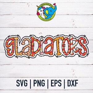 Doodle gladiatoren SVG | Schoolmascotte | Mascottepret | Voetbalteam | Sportmoeder | Dtf, eps, png | Cricut gesneden bestand | Digitale download