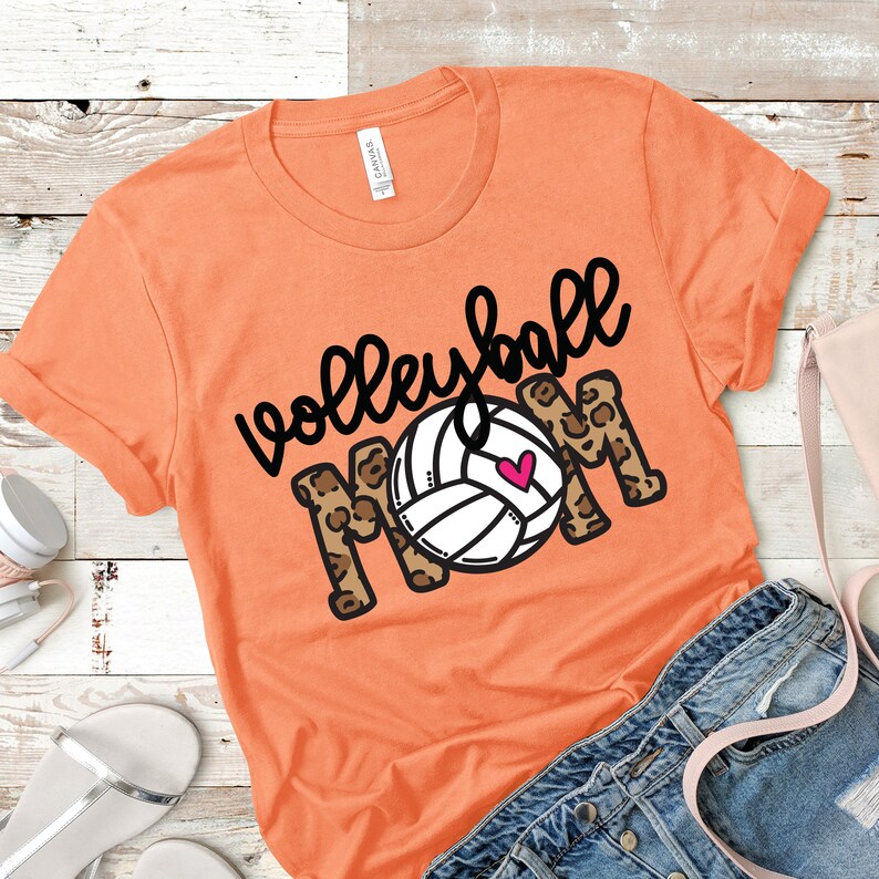 Volleyball Mom SVG | Volleyball t shirt | Cricut cut file | Sports Mom | Dtf eps PNG | Leopard Animal Print | Instant Download | Sublimation image 5