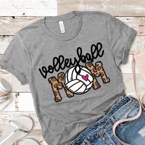 Volleyball Mom SVG | Volleyball t shirt | Cricut cut file | Sports Mom | Dtf eps PNG | Leopard Animal Print | Instant Download | Sublimation image 3