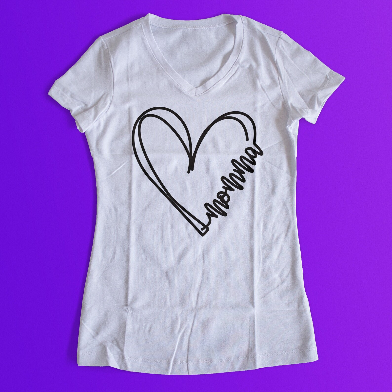 Momma Heart Line Cut File Heart SVG Instant Download PNG  Etsy