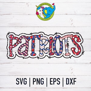 Doodle patriotten SVG | Schoolmascotte | Mascottepret | Voetbalteam | Sportmoeder | Dtf, eps, png | Cricut gesneden bestand | Digitale download