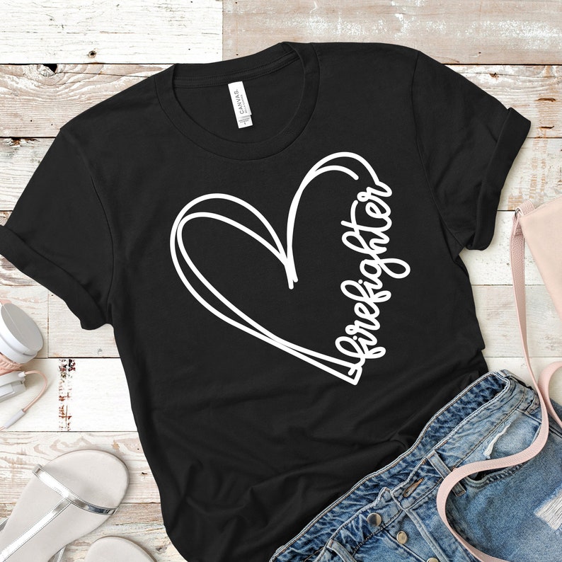 Download Cricut Cut File Decal Png Silhouette Dxf Heart Shirt Heart Line Firefighter Heart Svg Heart Drawing First Responder Clip Art Art Collectibles
