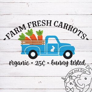 camion de Pâques | Carottes fraîches de la ferme | Lapin testé | Vieux camion vintage SVG | PNG Dtf eps | Fichier de coupe Cricut | Fichier numérique | T-shirt de Pâques