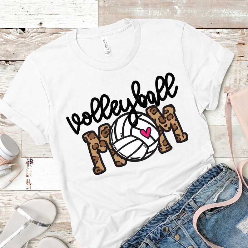 Volleyball Mom SVG | Volleyball t shirt | Cricut cut file | Sports Mom | Dtf eps PNG | Leopard Animal Print | Instant Download | Sublimation image 10