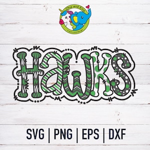 Doodle haviken SVG | Schoolmascotte | Mascottepret | Voetbalteam | Sportmoeder | Dtf, eps, png | Cricut gesneden bestand | Digitale download