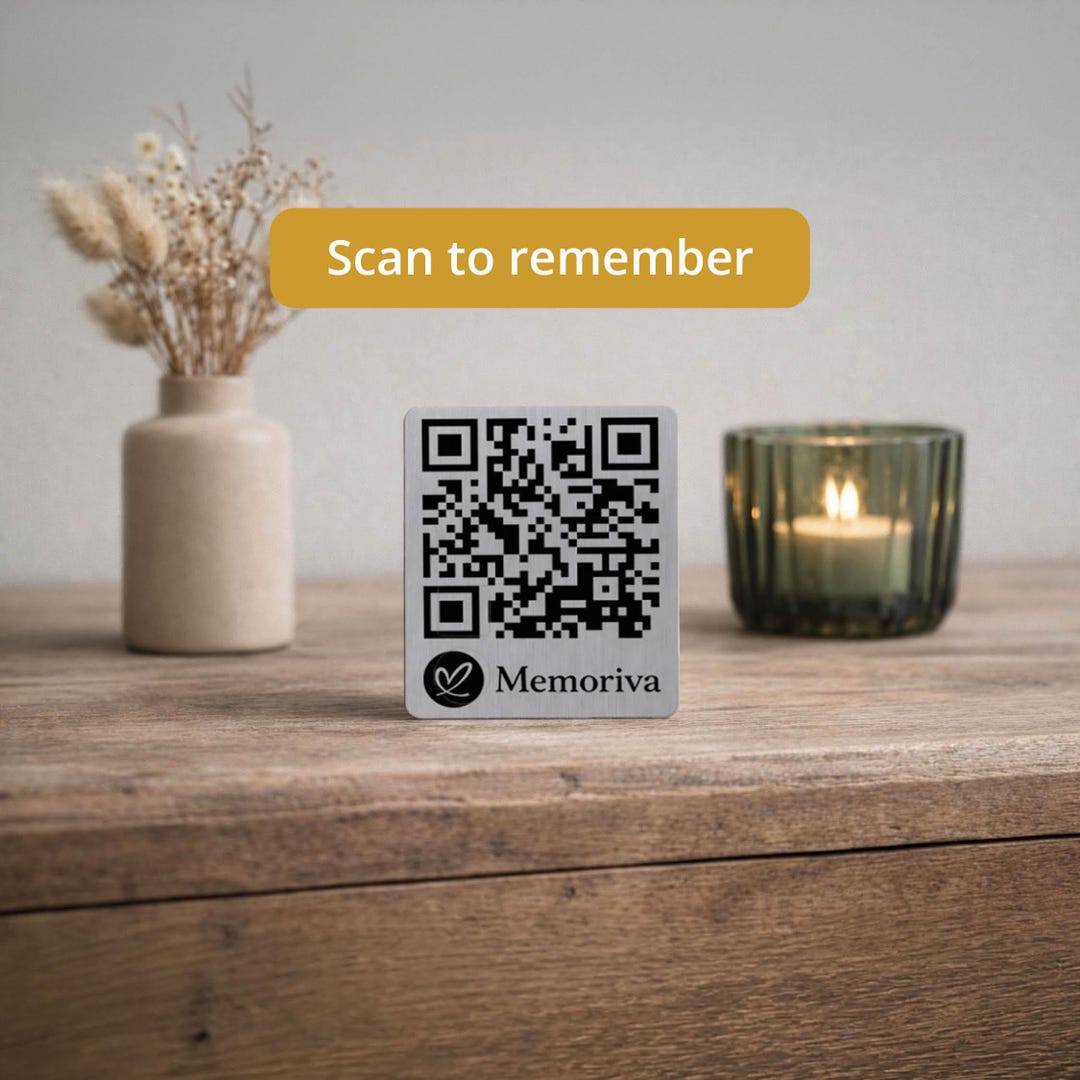 Memorial QR Code Plaque: Scan to Remember | Personalized Digital ...