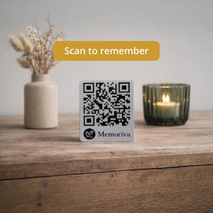 Memorial QR Code Plaque: scan to remember | Personalized digital memorial page | Grave QR code | Funeral remembrance | memory tribute