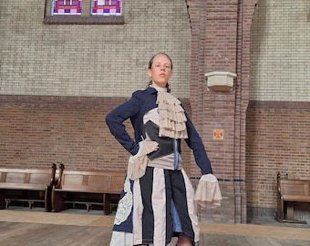 18th Century Inspired Long Coat | Reconstructed Lace Avant Garde Jacket | Baroque Victorian Art