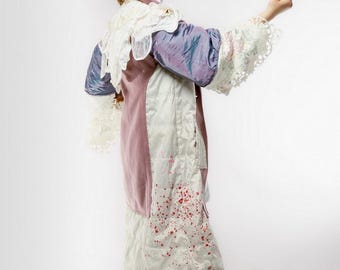 Avant Garde Patchwork Coat / Upcycled Artwear Jacket / One of a Kind Futuristic Romantic Coat