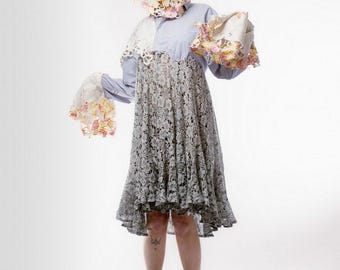 Reconstructed Lace Dress – Cottagecore Renaissance Dress – Festival Outfit – One of a Kind