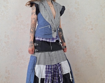 Avant Garde Corset Skirt Set | Post Apocalyptic Upcycled Designer Wearable Art