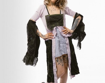 Reconstructed Dress with Detachable Sculptural Sleeves – One-of-a-Kind by Giek (Reality Cult)